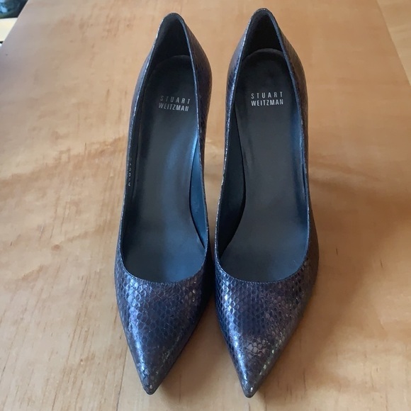 Stuart Weitzman Snake Skin Heels 9 - Picture 2 of 12